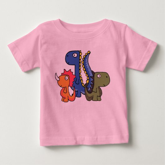 Ein wunderlicher Dinosaurierfreund, niedlich und Baby T-shirt (Vorderseite)