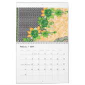 Ein wunderschön gestaltetes Muster aus grün und or Kalender (Feb 2027)