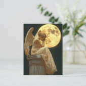 Ein wunderschöner Engel und der Mond Postkarte (Stehend Vorderseite)