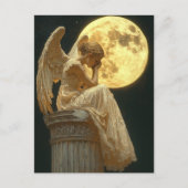 Ein wunderschöner Engel und der Mond Postkarte (Vorderseite)