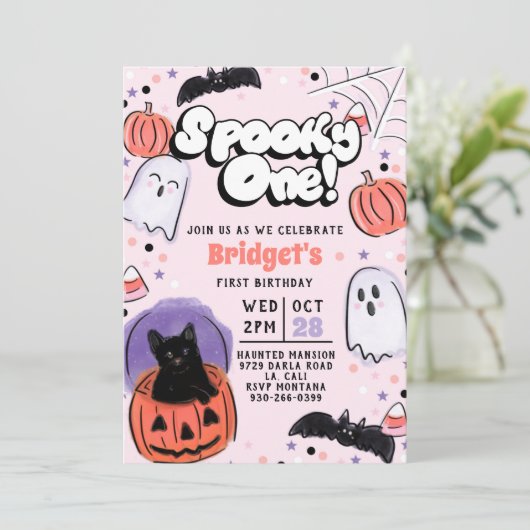 Ein wunderschöner! Ghost Birthday Einladung (Stehend Vorderseite)