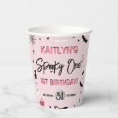 Ein wunderschöner! Girls Halloween 1. Geburtstag P Pappbecher (Rückseite)