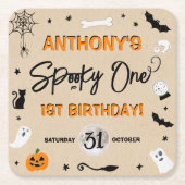 Ein wunderschöner! Halloween 1. Geburtstag Party Rechteckiger Pappuntersetzer (Vorderseite)