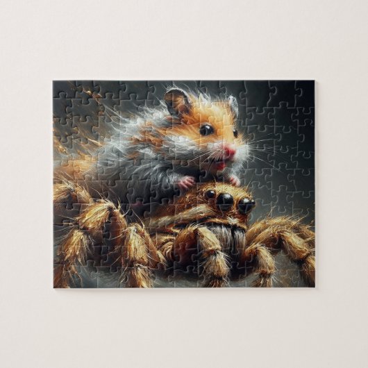 Ein wunderschöner Hamster mit Riesenspinne Puzzle (Horizontal)