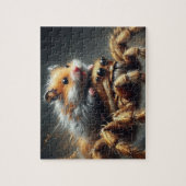 Ein wunderschöner Hamster mit Riesenspinne Puzzle (Vertikal)