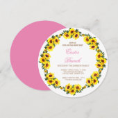 Ein wunderschöner Kranz mit Sonnenblumen, Öster-Zw Einladung (Vorne/Hinten)