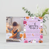 Ein wunderschöner! Mädchen Halloween 1. Geburtstag Einladung (Stehend Vorderseite)