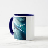 Ein wunderschöner, majestätischer Blauwal. Tasse (Vorderseite Links)