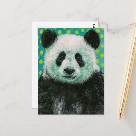 Ein wunderschöner Panda-Bär Postkarte (Vorderseite/Rückseite Beispiel)
