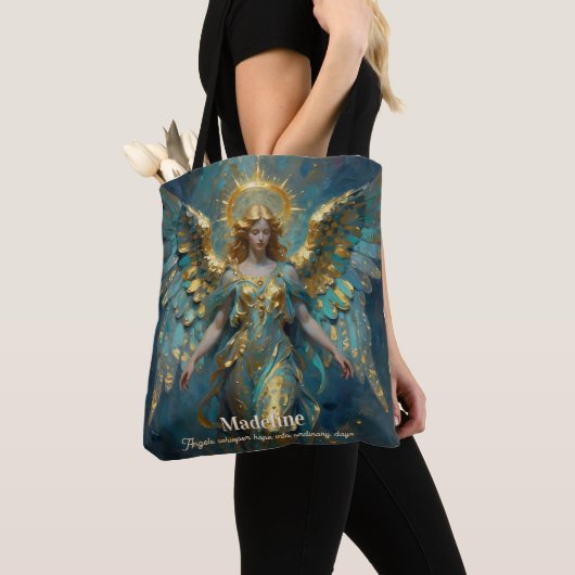 Ein wunderschöner, personalisierter Gold- und Türk Tasche (Von Nahem)