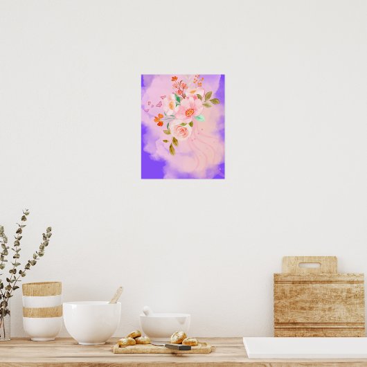 Ein wunderschöner Poster-Blume-Stil Poster (Küche)