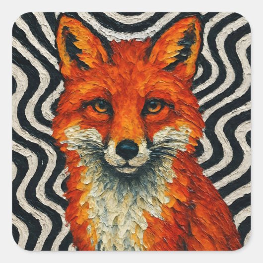 Ein wunderschöner roter Fuchs  Quadratischer Aufkleber (Vorderseite)