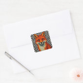 Ein wunderschöner roter Fuchs  Quadratischer Aufkleber (Umschlag)