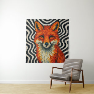 Ein wunderschöner roter Fuchs Wandteppich
