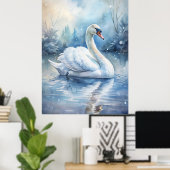 Ein wunderschöner Schwan Poster (Heimbüro)