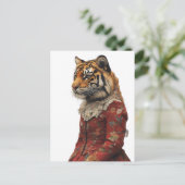 Ein wunderschöner Tiger in einem Kleid Postkarte (Stehend Vorderseite)