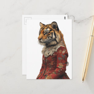 Ein wunderschöner Tiger in einem Kleid Postkarte
