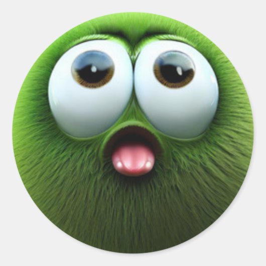 Ein wunderschöner, überraschter, verschwommener gr runder aufkleber (Vorderseite)