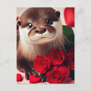 Ein wunderschöner Valentins-Otter Postkarte
