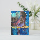 Ein wunderschöner Vogel, der blau ist Mixed Media Postkarte (Stehend Vorderseite)