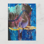 Ein wunderschöner Vogel, der blau ist Mixed Media Postkarte (Vorderseite)
