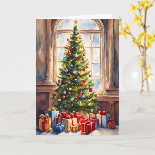 Ein wunderschöner Weihnachtsbaum Karte (Gelbe Blume)