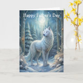 Ein wunderschöner weißer Wolf Karte (Gelbe Blume)