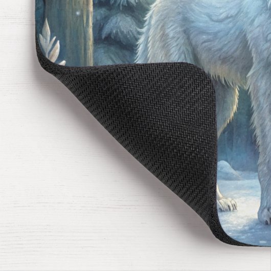 Ein wunderschöner weißer Wolf Mousepad (Ecke)