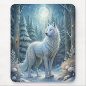 Ein wunderschöner weißer Wolf Mousepad (Vorne)