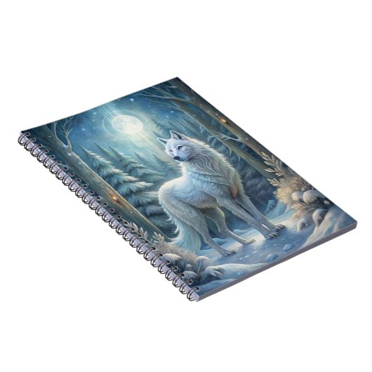 Ein wunderschöner weißer Wolf Notizblock (Rechte Seite)