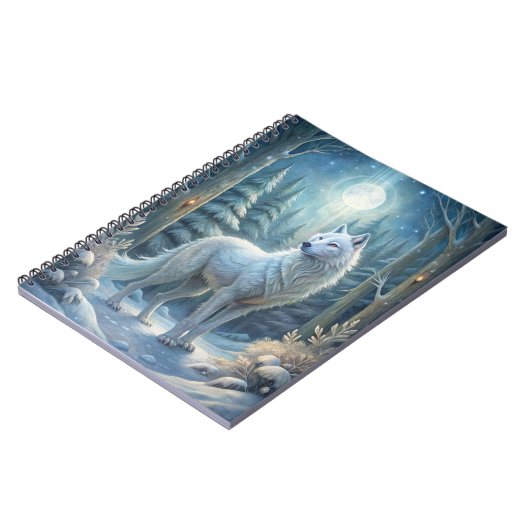 Ein wunderschöner weißer Wolf Notizblock (Linke Seite)