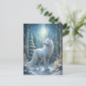 Ein wunderschöner weißer Wolf Postkarte (Stehend Vorderseite)