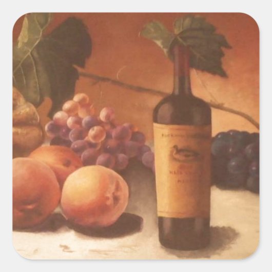 Ein wunderschönes Gemälde mit verschiedenen Frücht Quadratischer Aufkleber (Vorderseite)