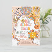 Ein wunderschönes Jahr Retro Halloween erster Gebu Einladung (Stehend Vorderseite)