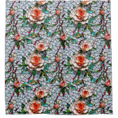 Ein wunderschönes Mosaik-Blumenmuster aus Imitaten Duschvorhang (Vorderseite)