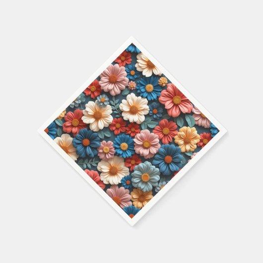 Ein wunderschönes Muster mit Blumendetails Serviette (Ecke)