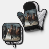 Ein wunderschönes Pferd, entworfen von Oven Mitt & Ofenhandschuh & Topflappen-Set (Vorderseite/Rückseite)