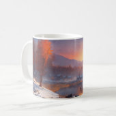 ein wunderschönes und magisches Winter Riverscape Kaffeetasse (Vorderseite Links)