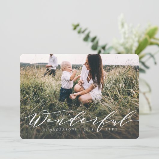 ein wundervolles Leben.. modernes Skript-Foto. (Stehend Vorderseite)