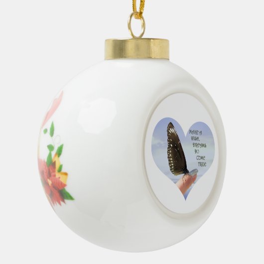 Ein Wunsch verwirklichen Keramik Kugel-Ornament (Links)