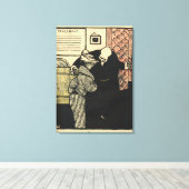 Ein würdiger Mann spuckt eine junge Frau in seine Leinwanddruck (Insitu (Holzboden))