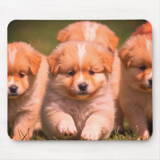 Ein Wurf süßer Welpen auf Laptop-Desktop-Tablet Mousepad (Vorne)