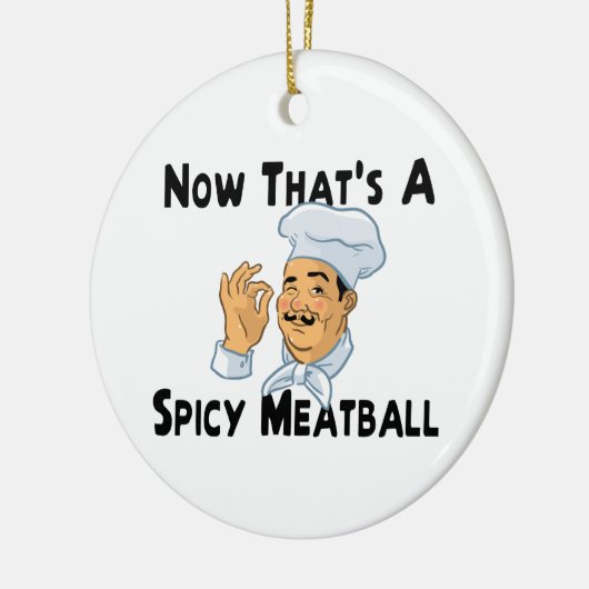 Ein würziges Fleischklöschen Keramikornament (Links)