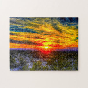 Ein Wüsten-Sonnenuntergang Texas . Puzzle