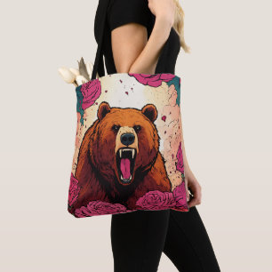 ein wütender Bär taucht in die Tasche der Rose ein