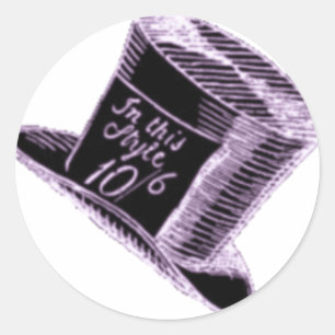 Ein wütender Hutmacher-Hut im Schwarzen mit lila Runder Aufkleber