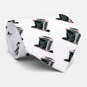 Ein wütender Hutmacher-Hut im Schwarzen mit rosa Krawatte (Gerollt)