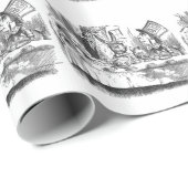 Ein wütendes Tee-Party Tenniel mit Ziegeln gedeckt Geschenkpapier (Rolleneckpunkt)