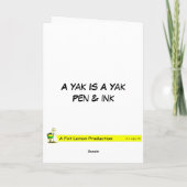 Ein Yak ist ein Yak - Karte (Rückseite)