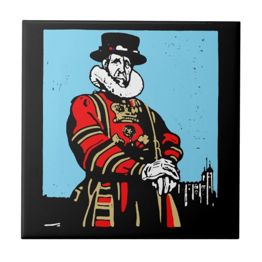 Ein Yeoman Warder oder Beefeater Fliese (Vorderseite)